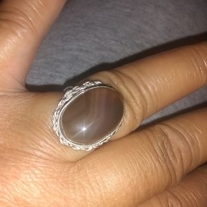 AMAZING!/ BROWN AGATE GEMSTONE RING SZ, 7 ❤️